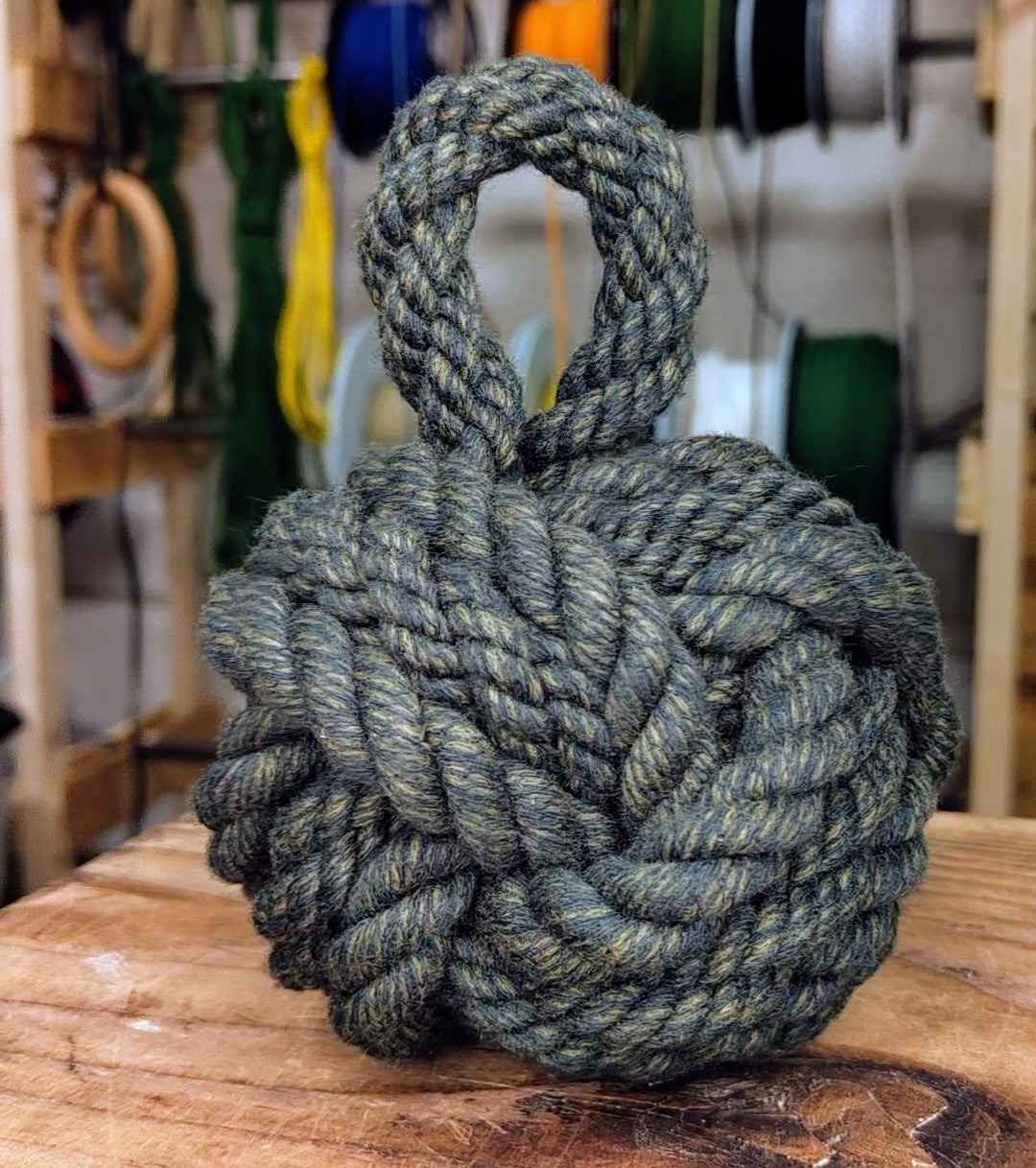 Miniature wool doorstop