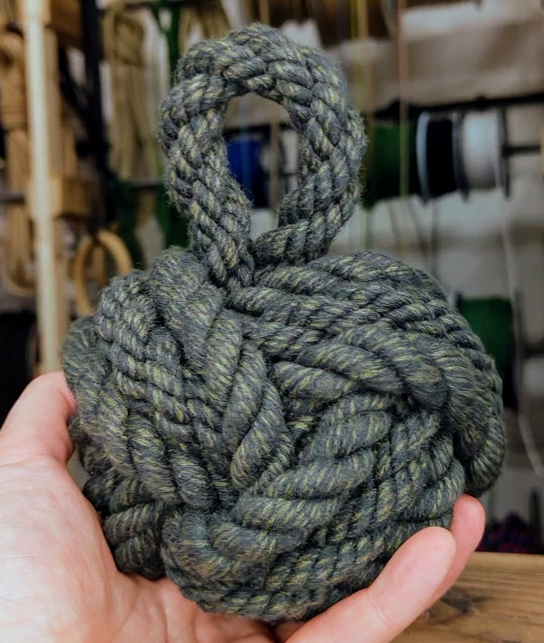 Miniature wool doorstop